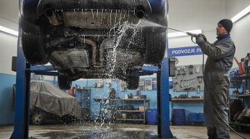 Pranje podvozja na lokaciji Garden Mall